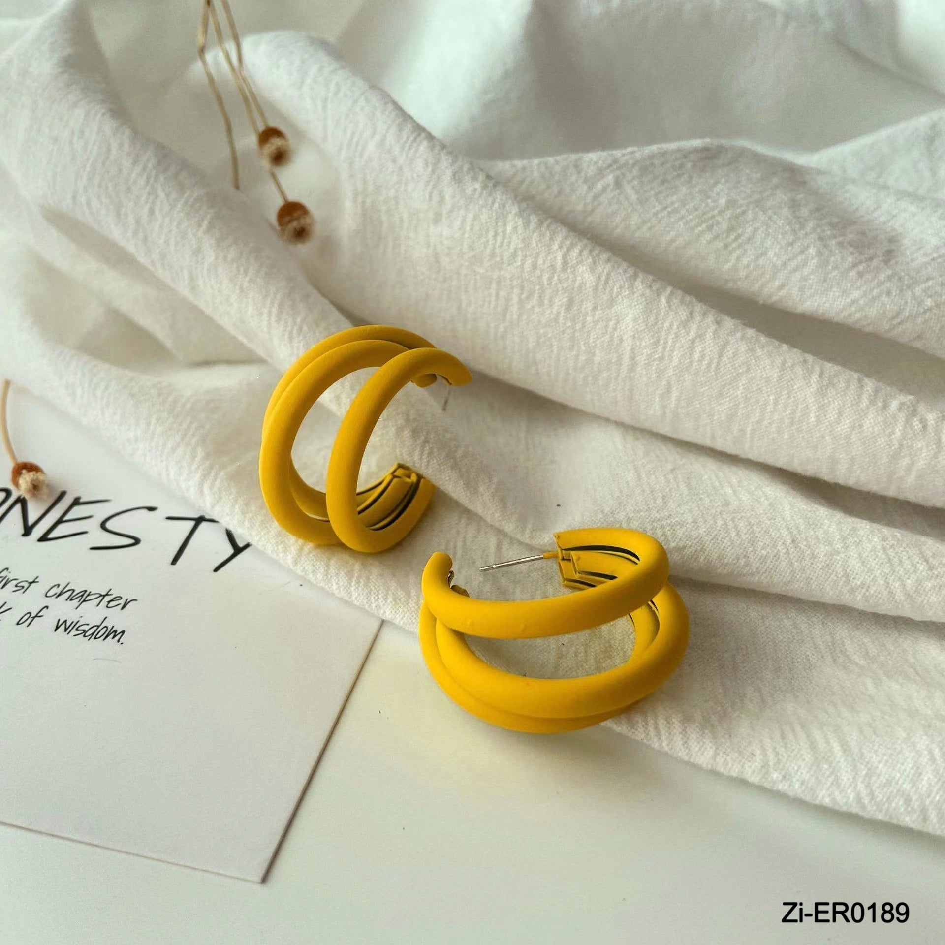 Multi Color Metal C-shape Hollow Unusual Earrings - Zi Collection Hub