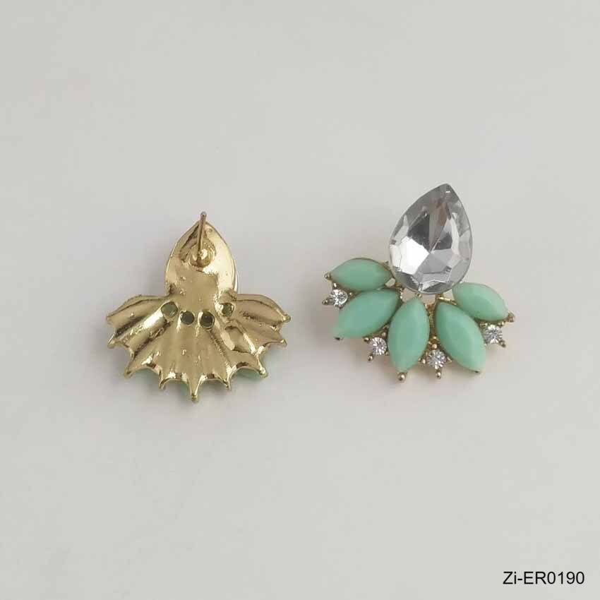 Crystal Gem Cubic Zircon Stud Earrings - Zi Collection Hub