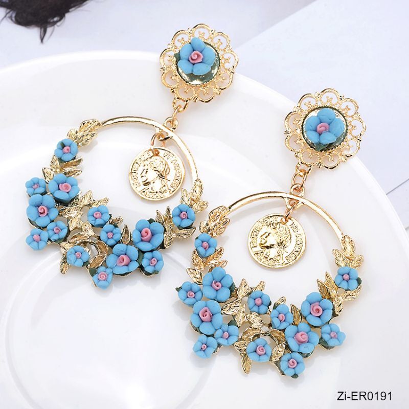 Big Round Luxury Floral Earrings Boho Big Earrings - Zi Collection Hub