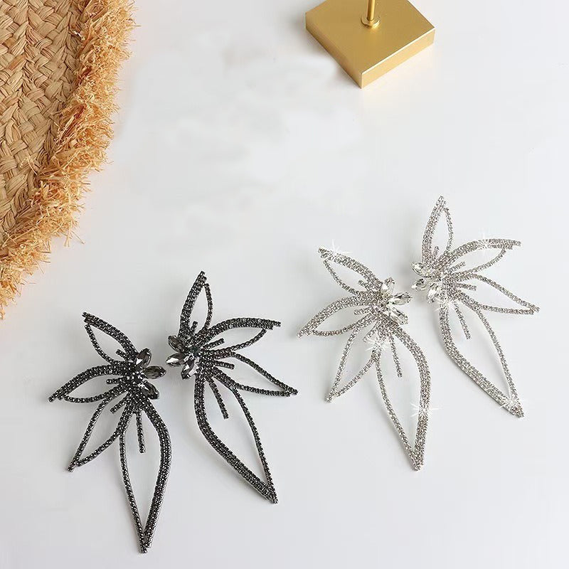 Leaf Flower Stud Earrings (Small Size) - Zi Collection Hub