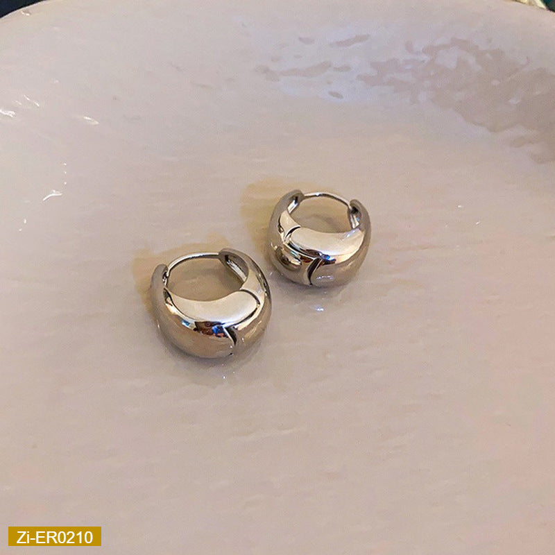 14K Metal Arc-Shaped Geometric Earrings