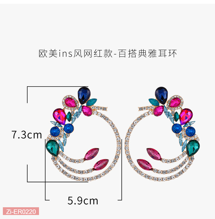 Multi-Layered Floral Round Earrings