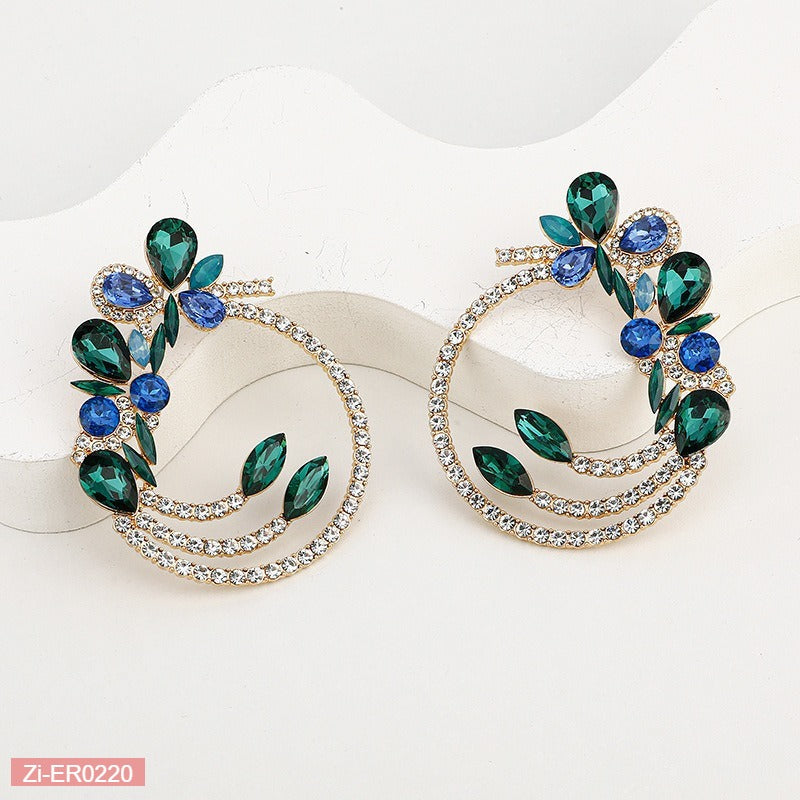 Multi-Layered Floral Round Earrings