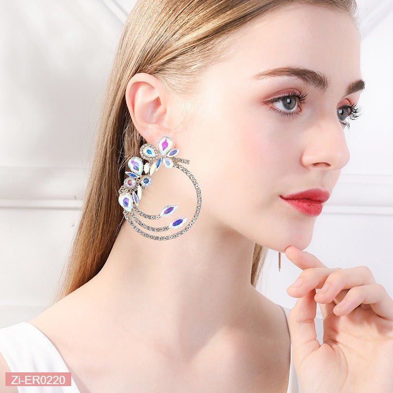 Multi-Layered Floral Round Earrings