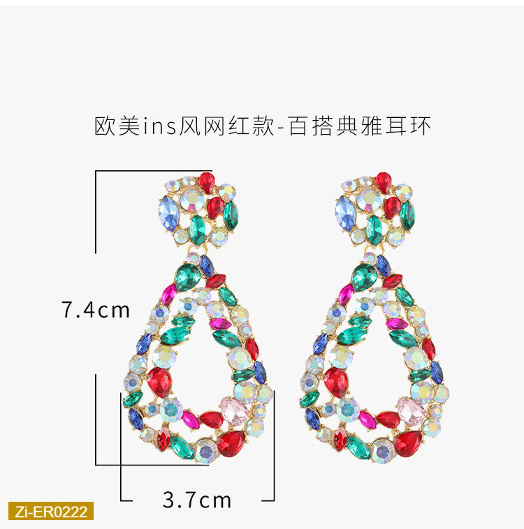 Rhinestone Geometric Earrings