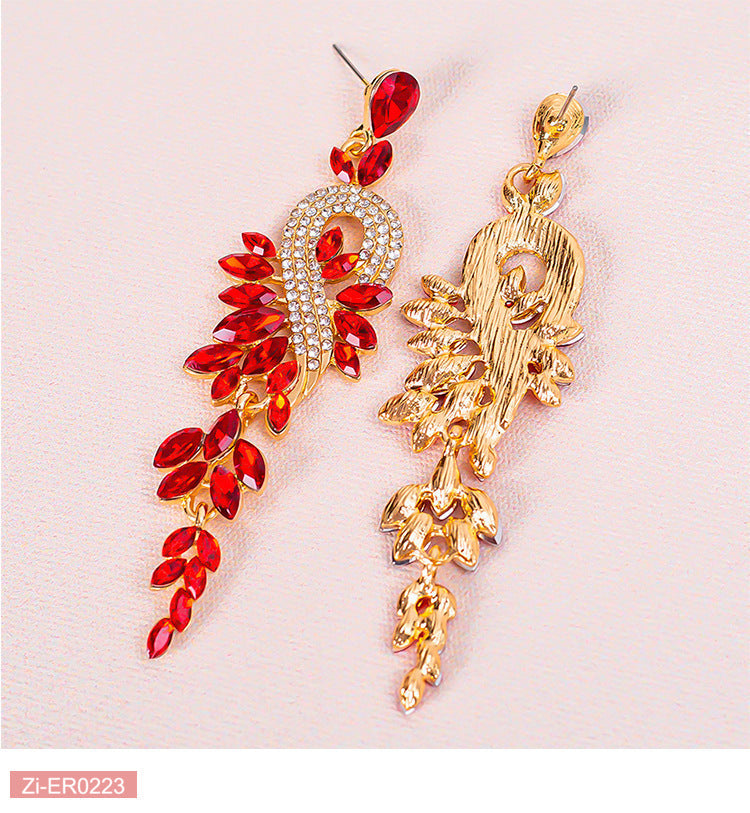 Crystal-Encrusted Tassel Earrings