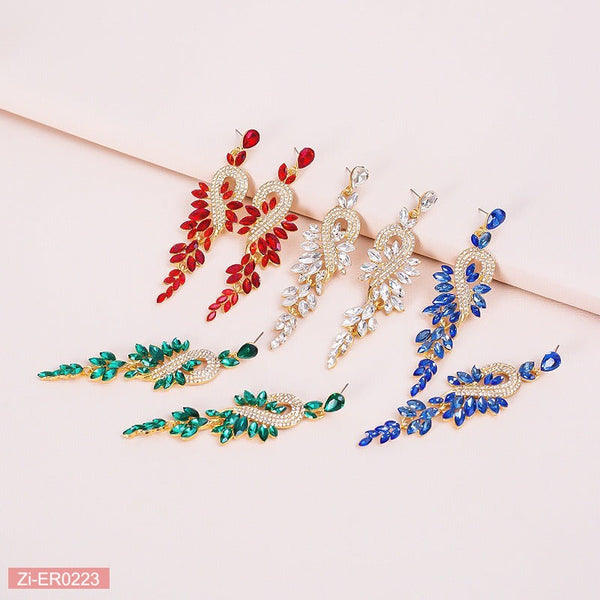 Crystal-Encrusted Tassel Earrings