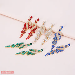 Crystal-Encrusted Tassel Earrings