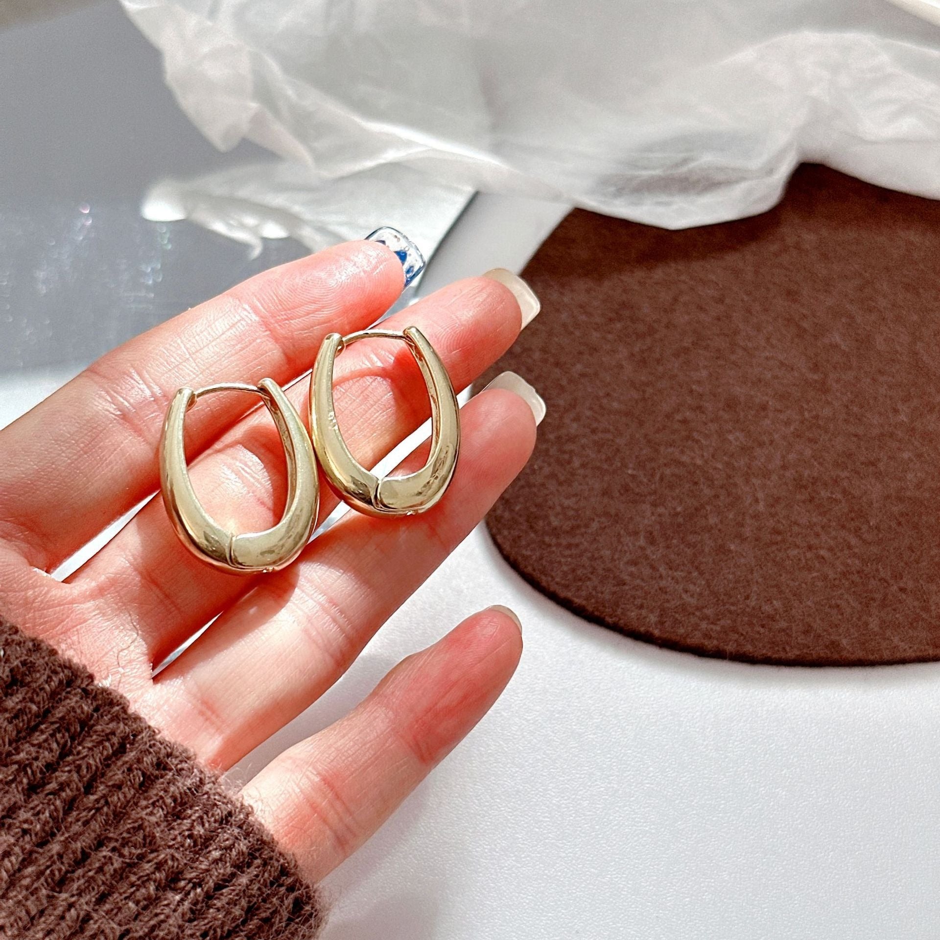 Cross-Border Gold-Plated Earrings