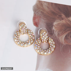 Inlaid Color Diamond Earrings