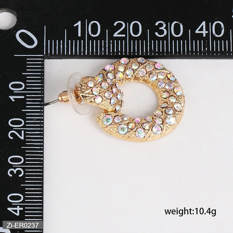 Inlaid Color Diamond Earrings