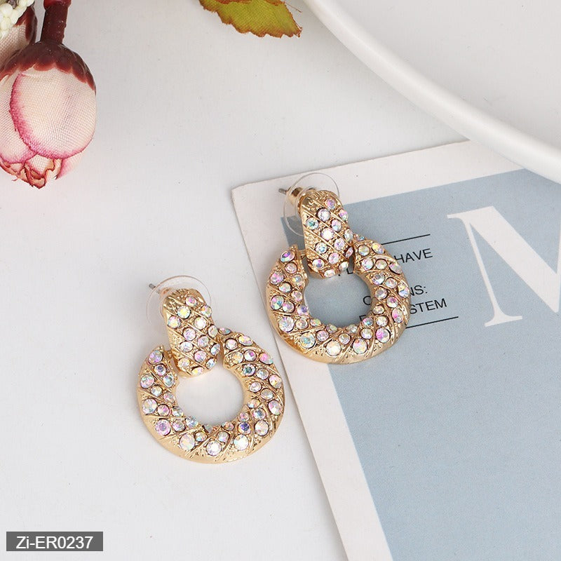 Inlaid Color Diamond Earrings