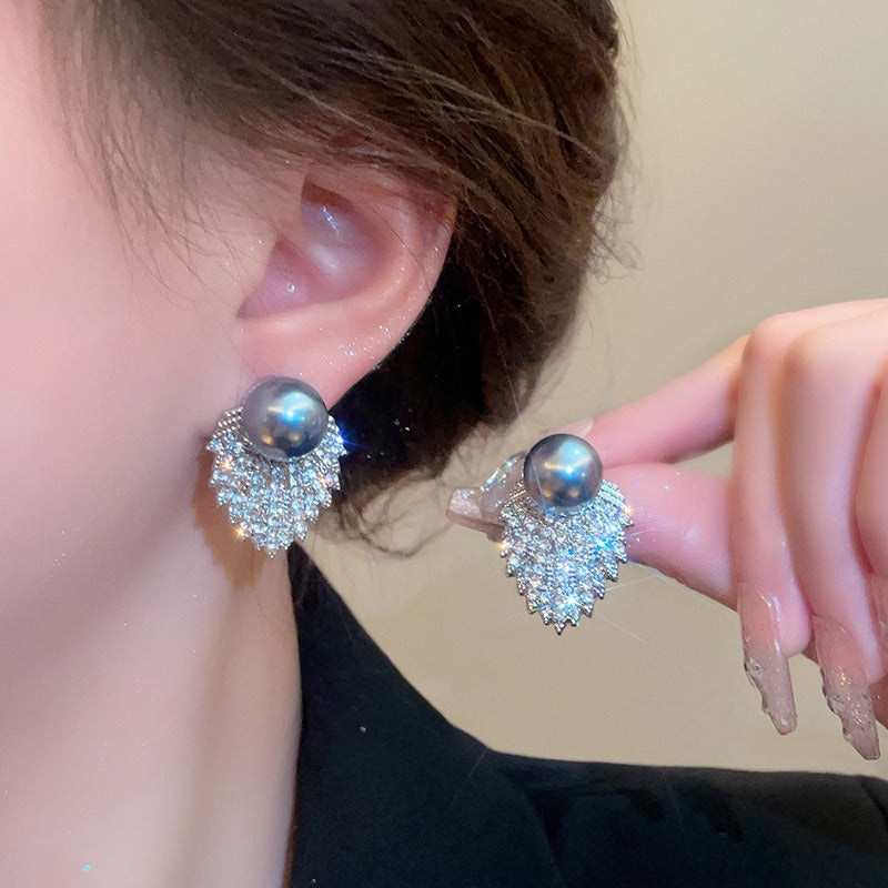 ER247 - Pearl Silver Needle Earrings
