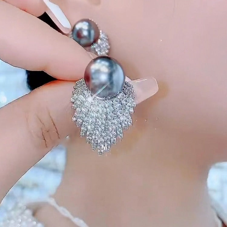 ER247 - Pearl Silver Needle Earrings