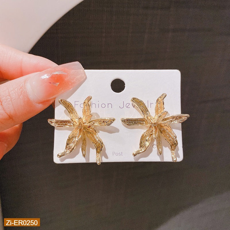 Cold Style Metal Flower Shape Earrings
