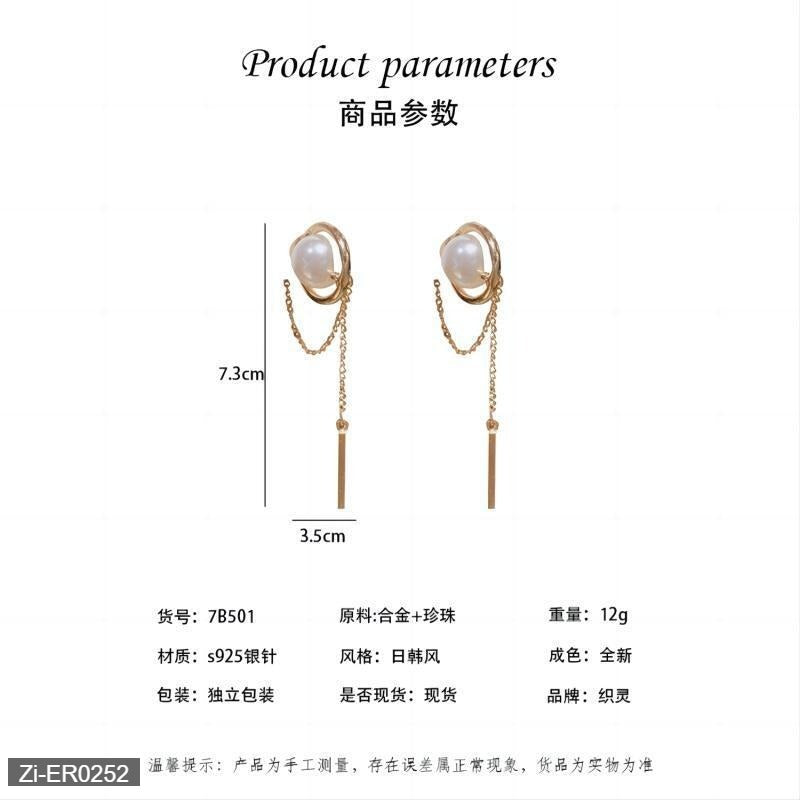 Pearl Back-Worn Earrings