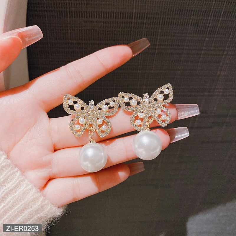 Pearl Butterfly Earrings