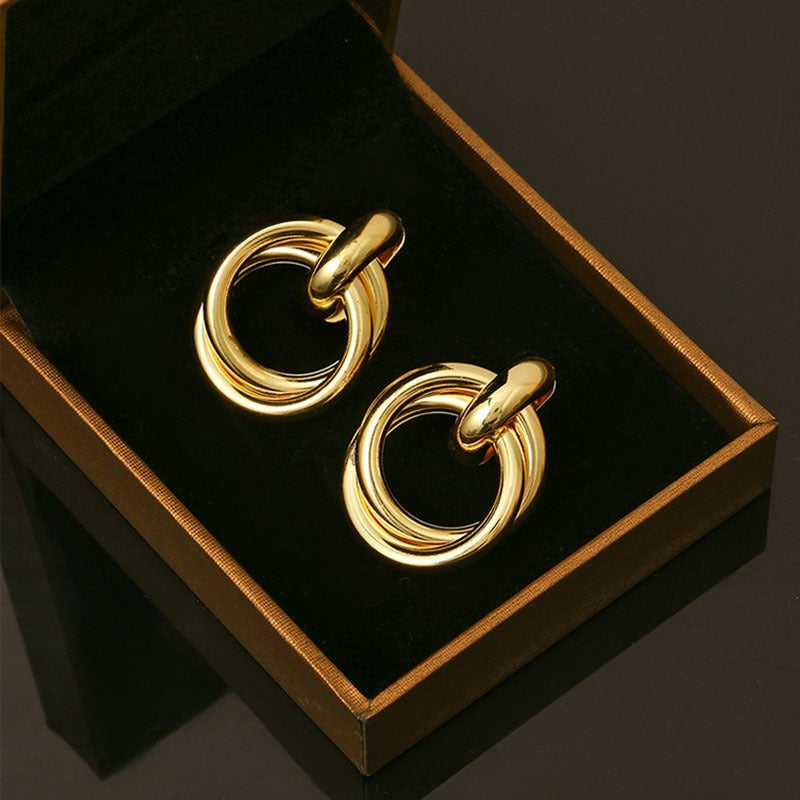 Double-Layer Metal Winding Earrings