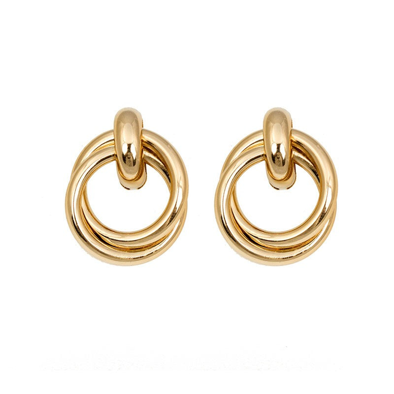Double-Layer Metal Winding Earrings