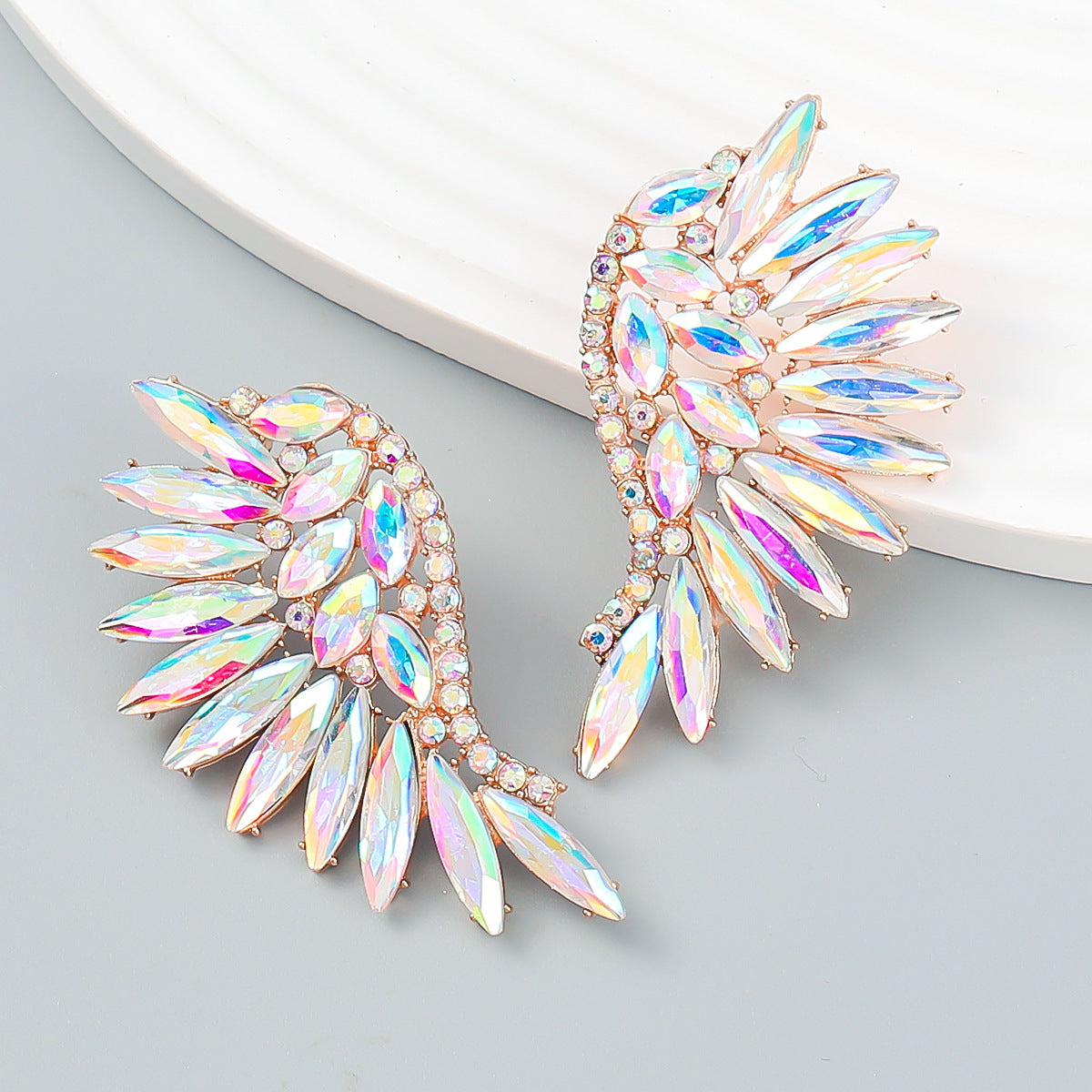 Colored Diamonds Symmetrical Angel Wings