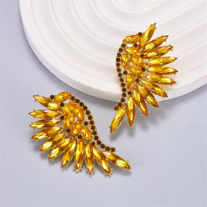 Colored Diamonds Symmetrical Angel Wings