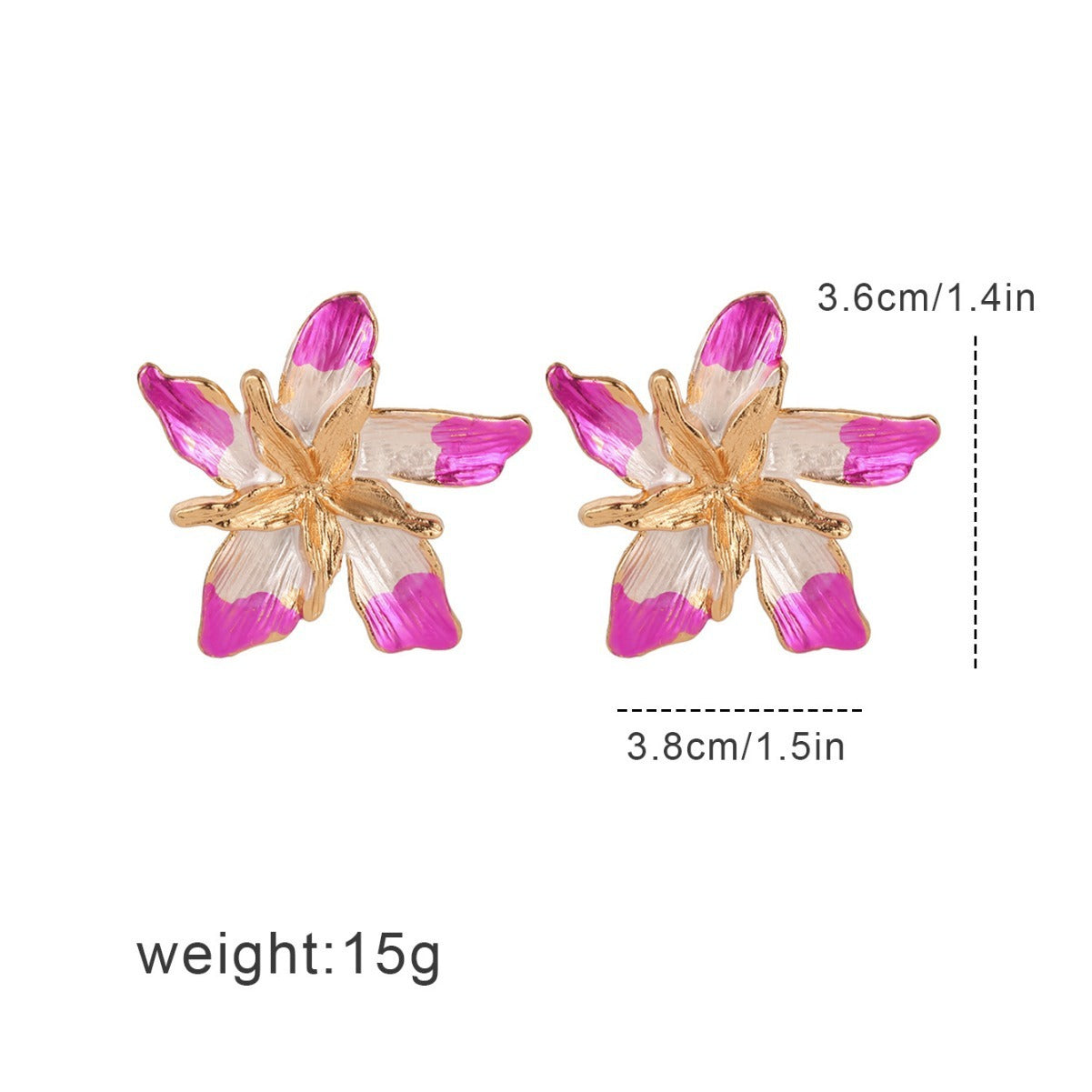 Multi-Layer Alloy Oil Drop Flower Earrings