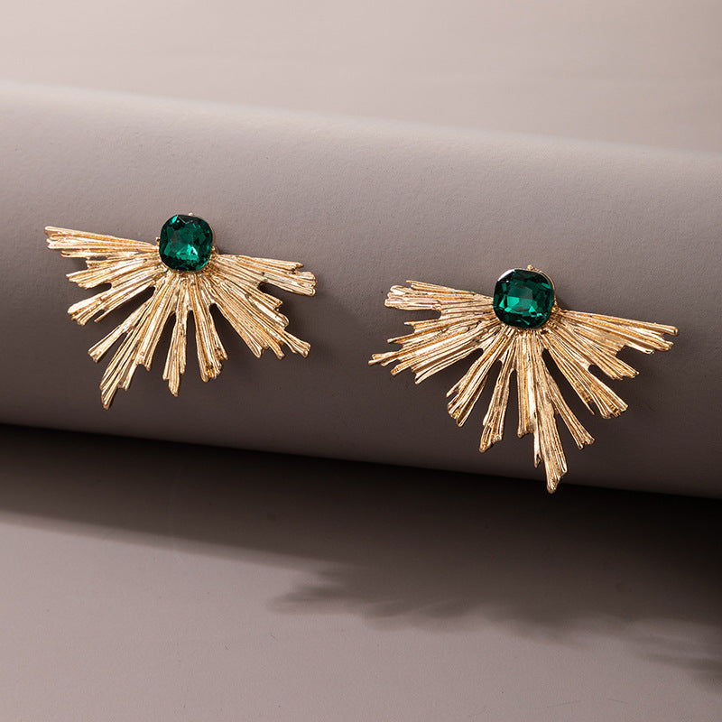 Irregular Semicircular Fan-Shaped Earrings