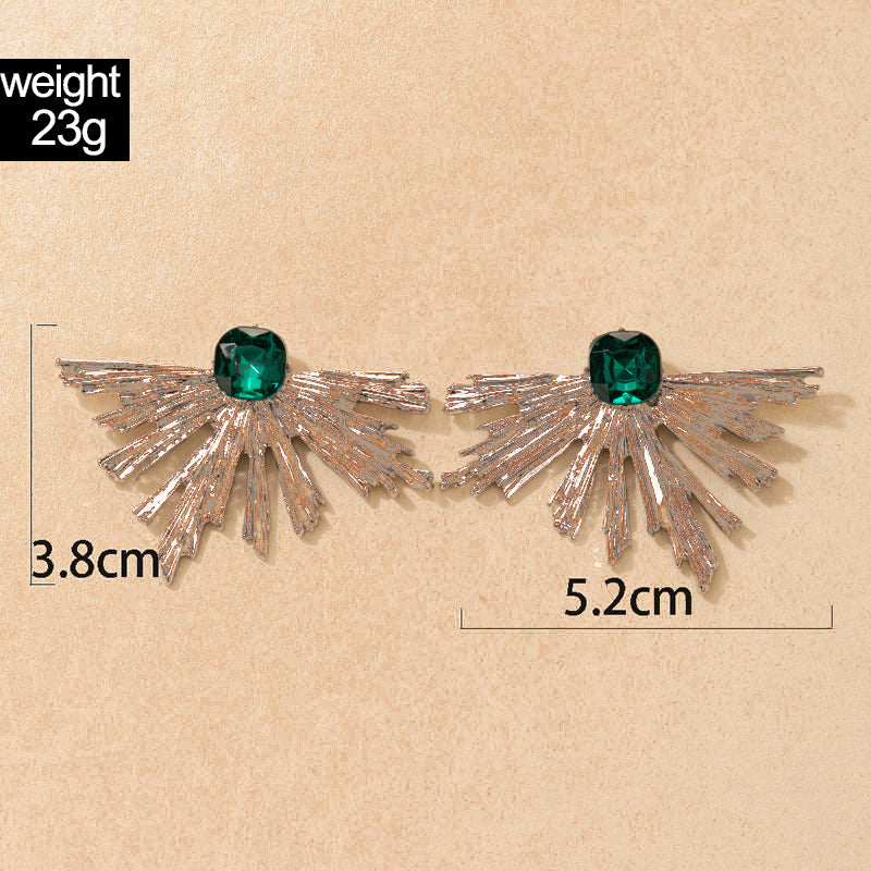 Irregular Semicircular Fan-Shaped Earrings