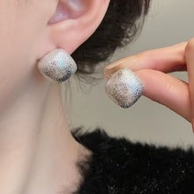 Metal Frosted Square Earrings