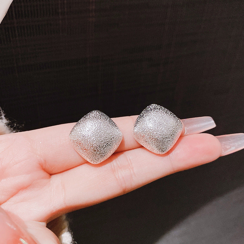Metal Frosted Square Earrings