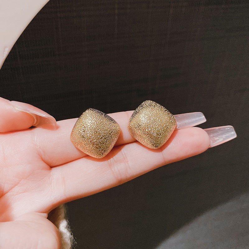 Metal Frosted Square Earrings