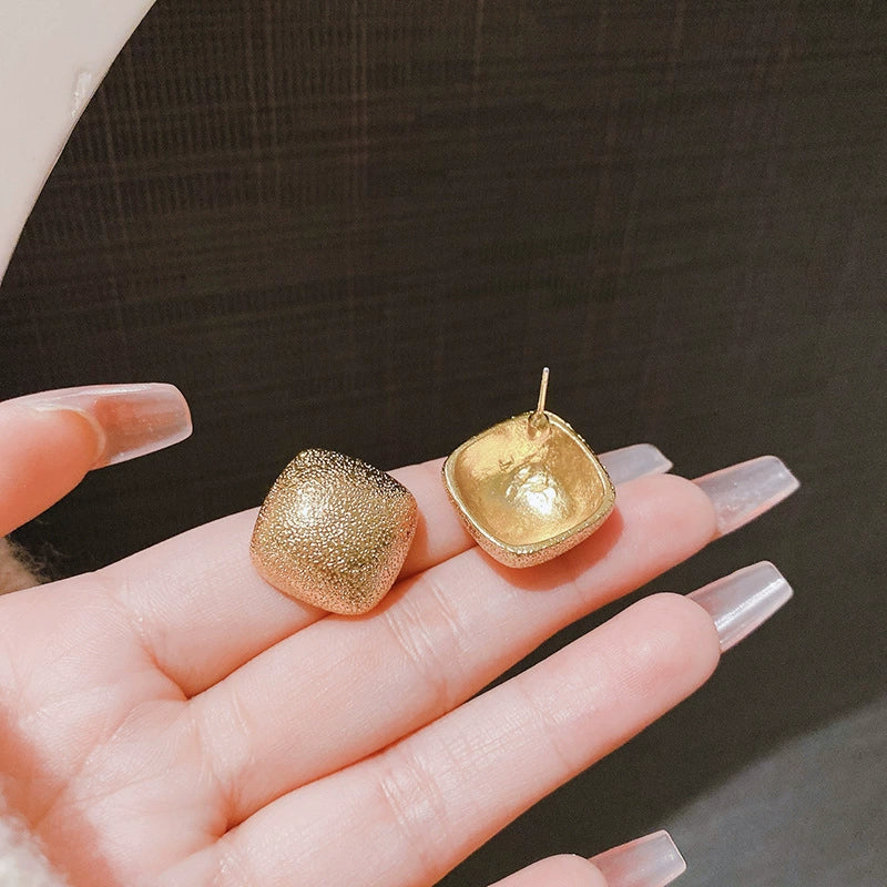 Metal Frosted Square Earrings