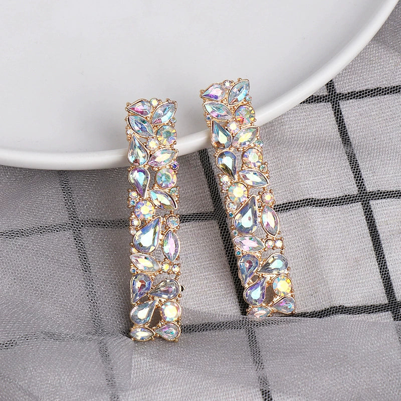 One-Line Rhinestone Earrings
