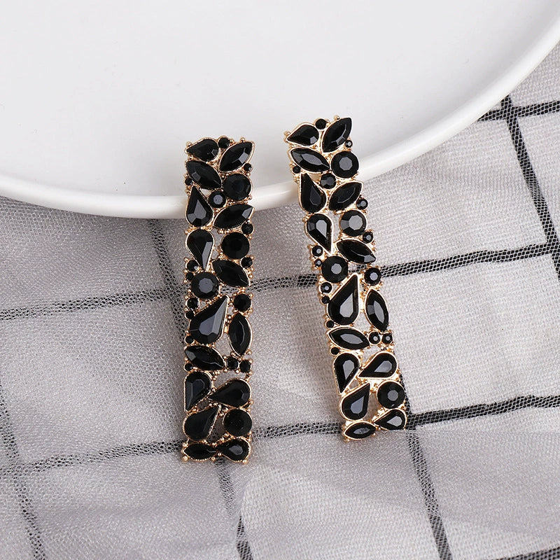 One-Line Rhinestone Earrings