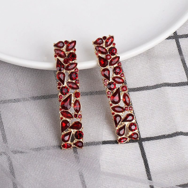 One-Line Rhinestone Earrings