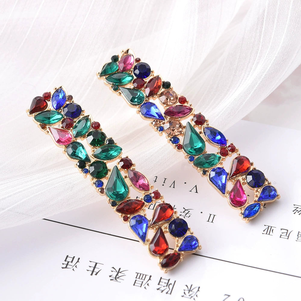One-Line Rhinestone Earrings