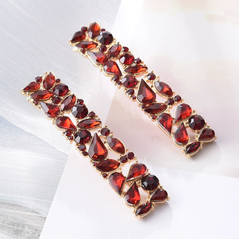 One-Line Rhinestone Earrings
