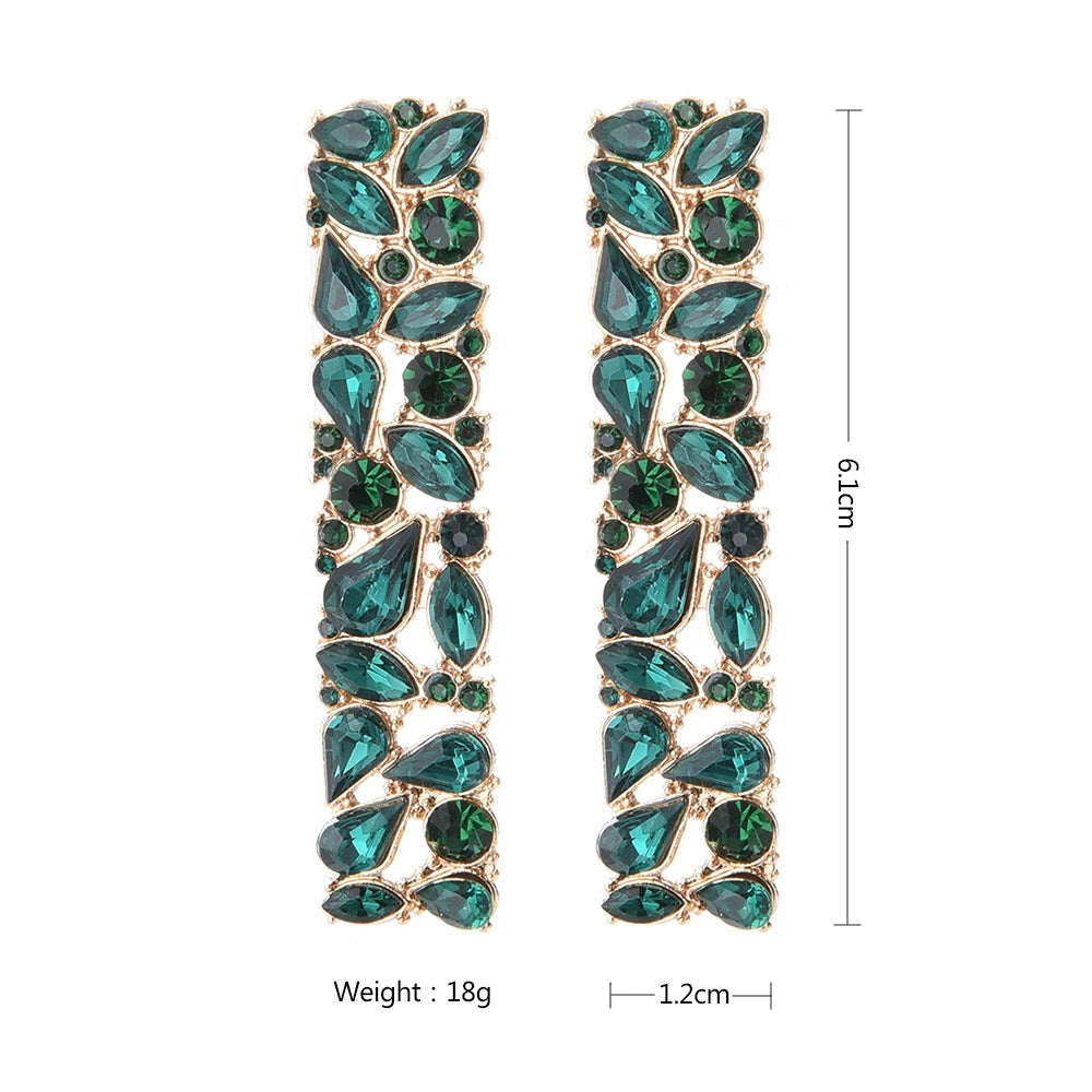 One-Line Rhinestone Earrings