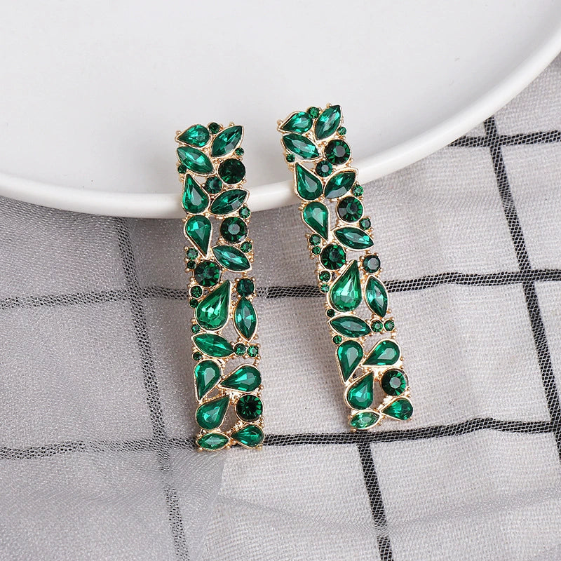 One-Line Rhinestone Earrings