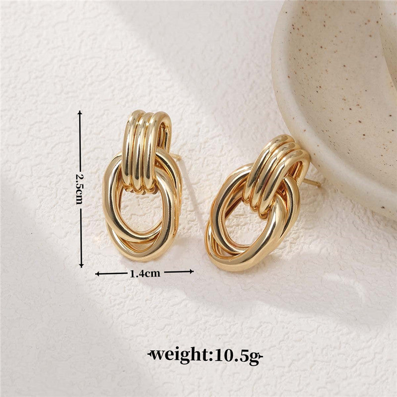ER557 - Geometric Multi-Layer Dangling Earrings