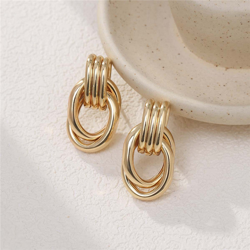 ER557 - Geometric Multi-Layer Dangling Earrings