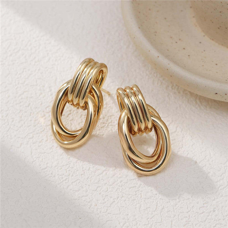 ER557 - Geometric Multi-Layer Dangling Earrings