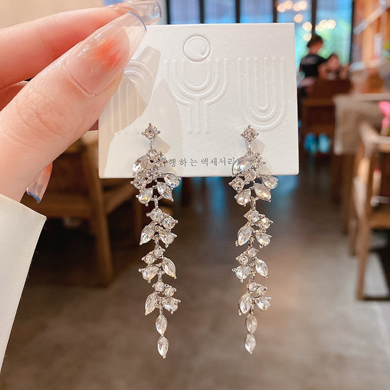 ER528 - Crystal Leaf Earrings