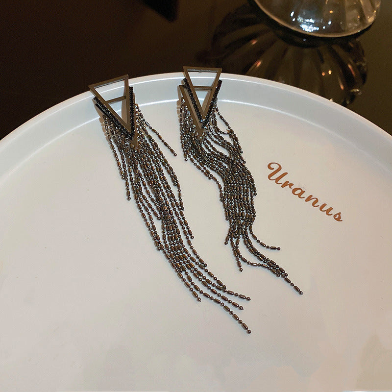 ER530 - Triangle Tassel Earrings