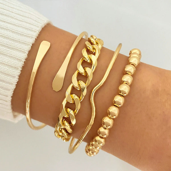 Elegant Gold-Tone Bracelet Set