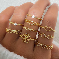 Elegant Gold-Tone Ring Set