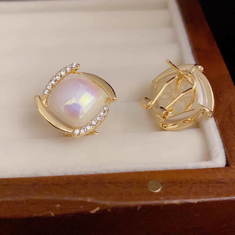 Elegant Pearl-Inspired Stud Earrings