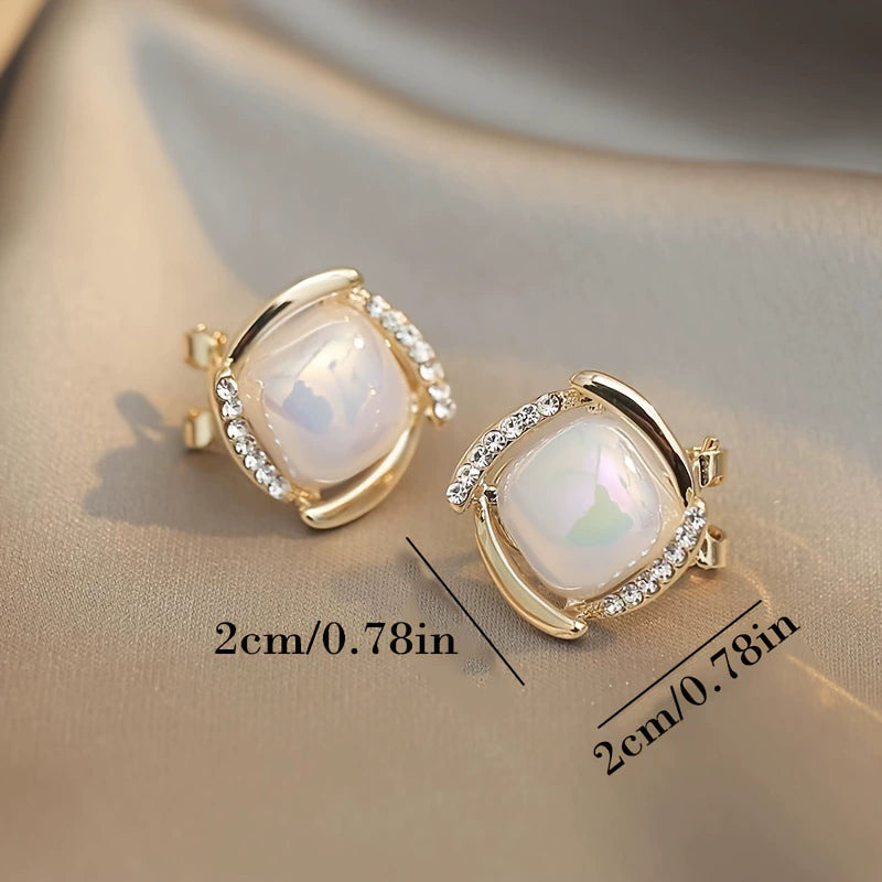 Elegant Pearl-Inspired Stud Earrings