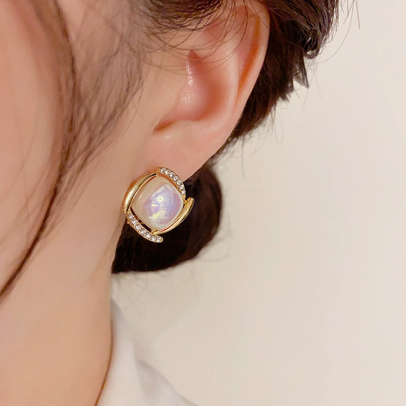 Elegant Pearl-Inspired Stud Earrings