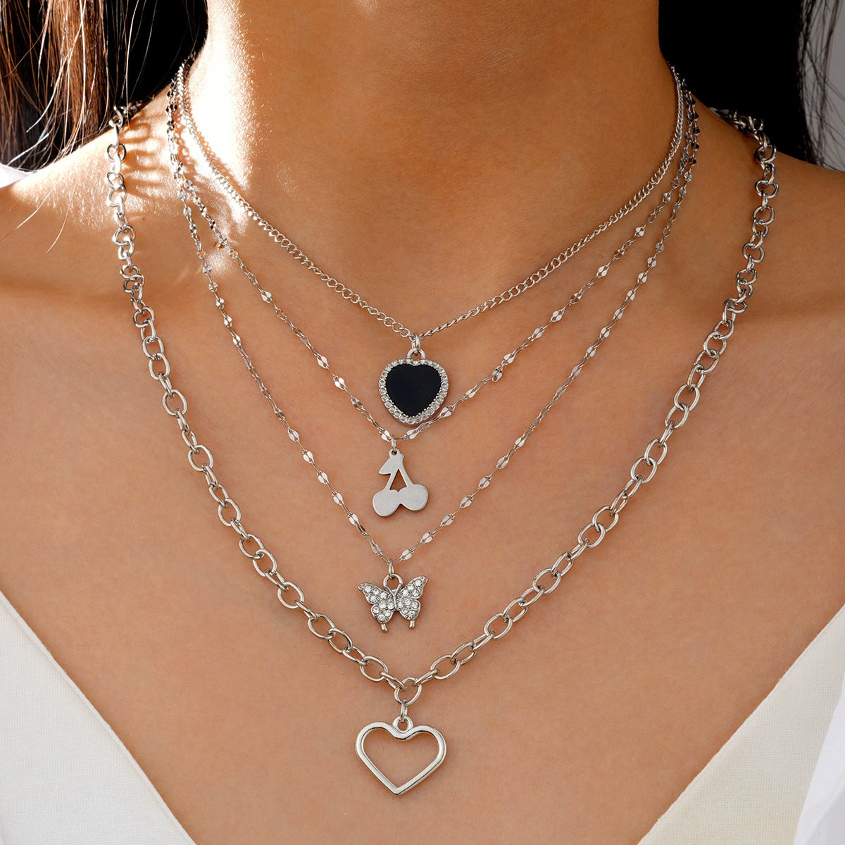 Elegant Silver-Tone Layered Necklace